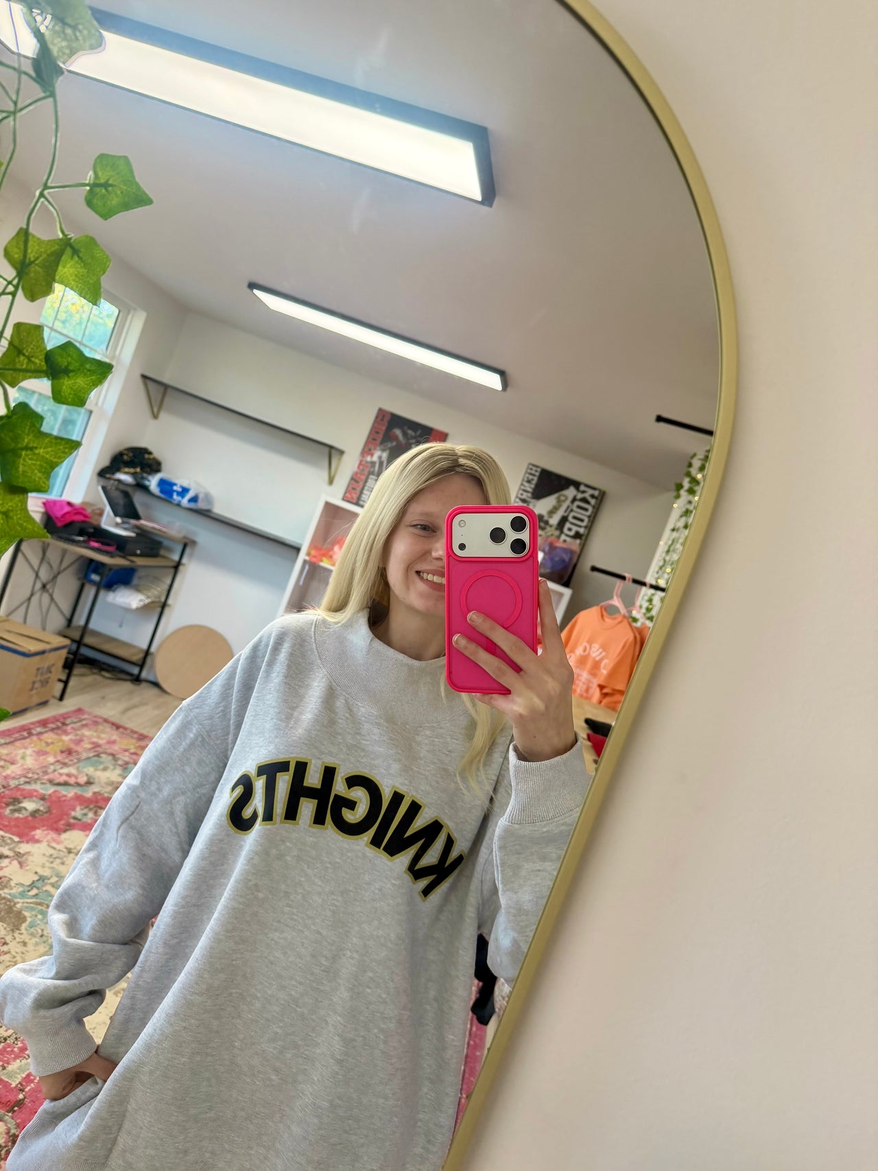 Oversized Turtleneck Mascot Sweatshirt