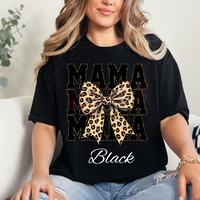 Cheetah Mama Bow Comfort Colors T-Shirt