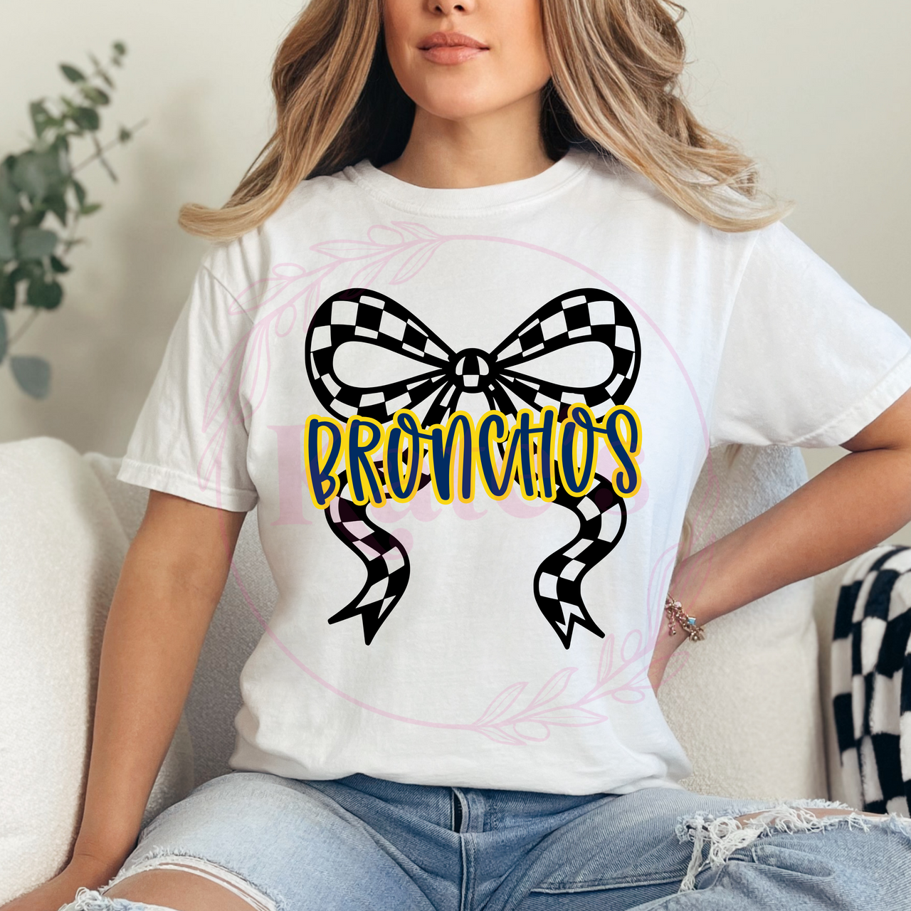 Coquette Checkered Bow Mascot Shirts