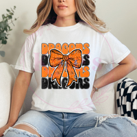 Dragons Stacked w/ Bow School Spirit Shirt