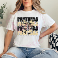 Panthers Stacked w/ Bow School Spirit Shirt