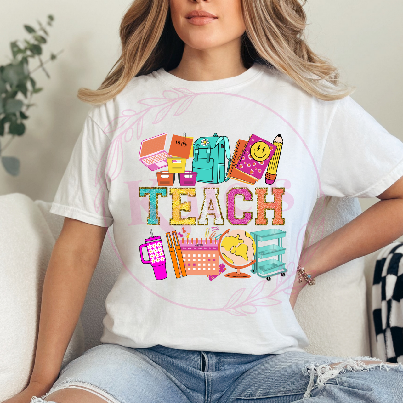 Chenille Teach T-Shirt