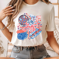4th Of July Route 66 Collage T-Shirt