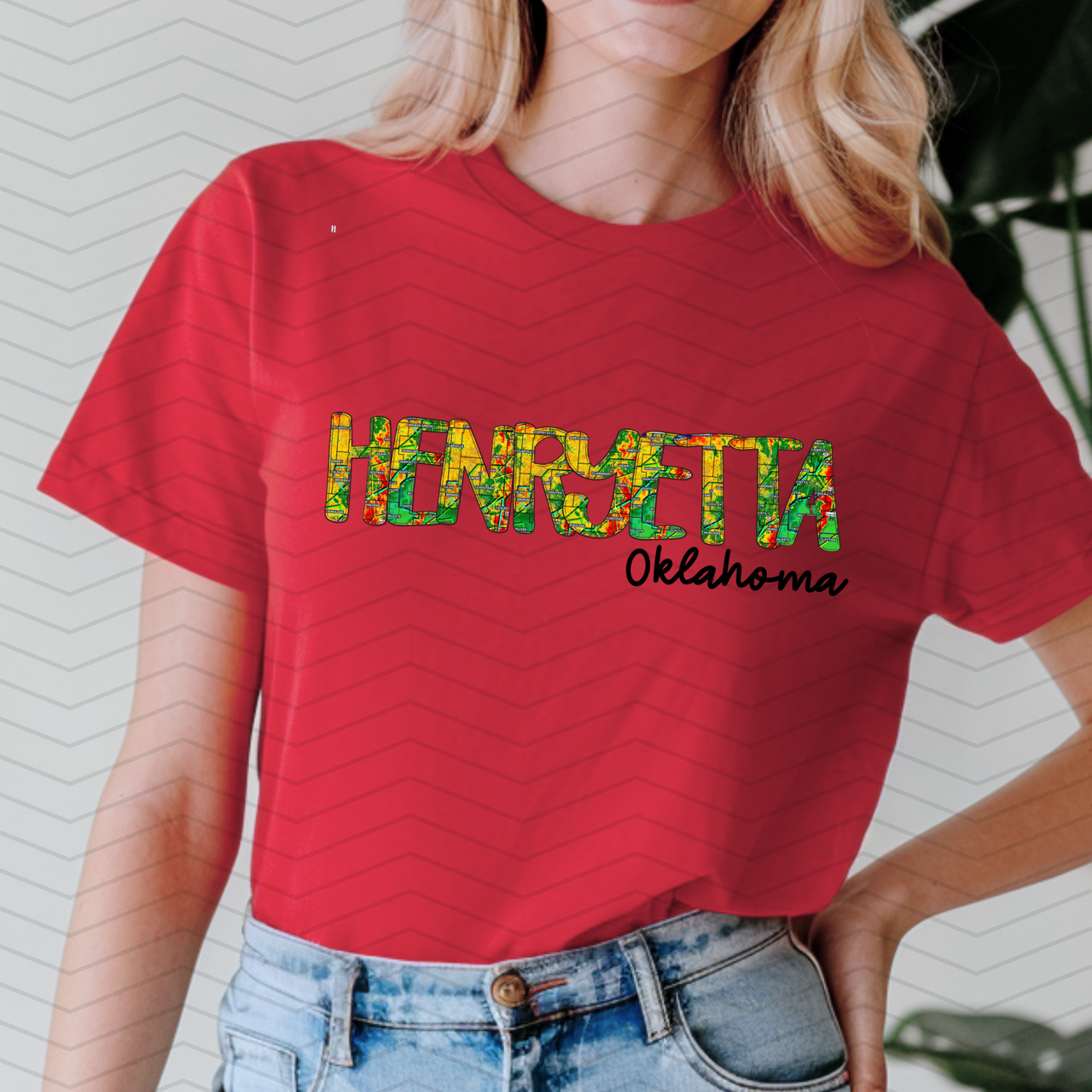 Henryetta Oklahoma Radar Map Comfort Colors T-Shirt