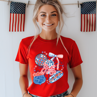 4th Of July Route 66 Collage T-Shirt