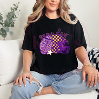 Purple/Yellow Game Day Football & Helmet Shirt