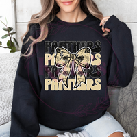 Panthers Stacked w/ Bow School Spirit Shirt