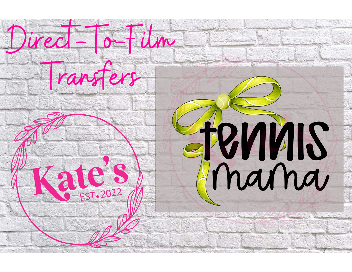 Tennis Mama Black - 9 Color Direct-To-Film Transfer