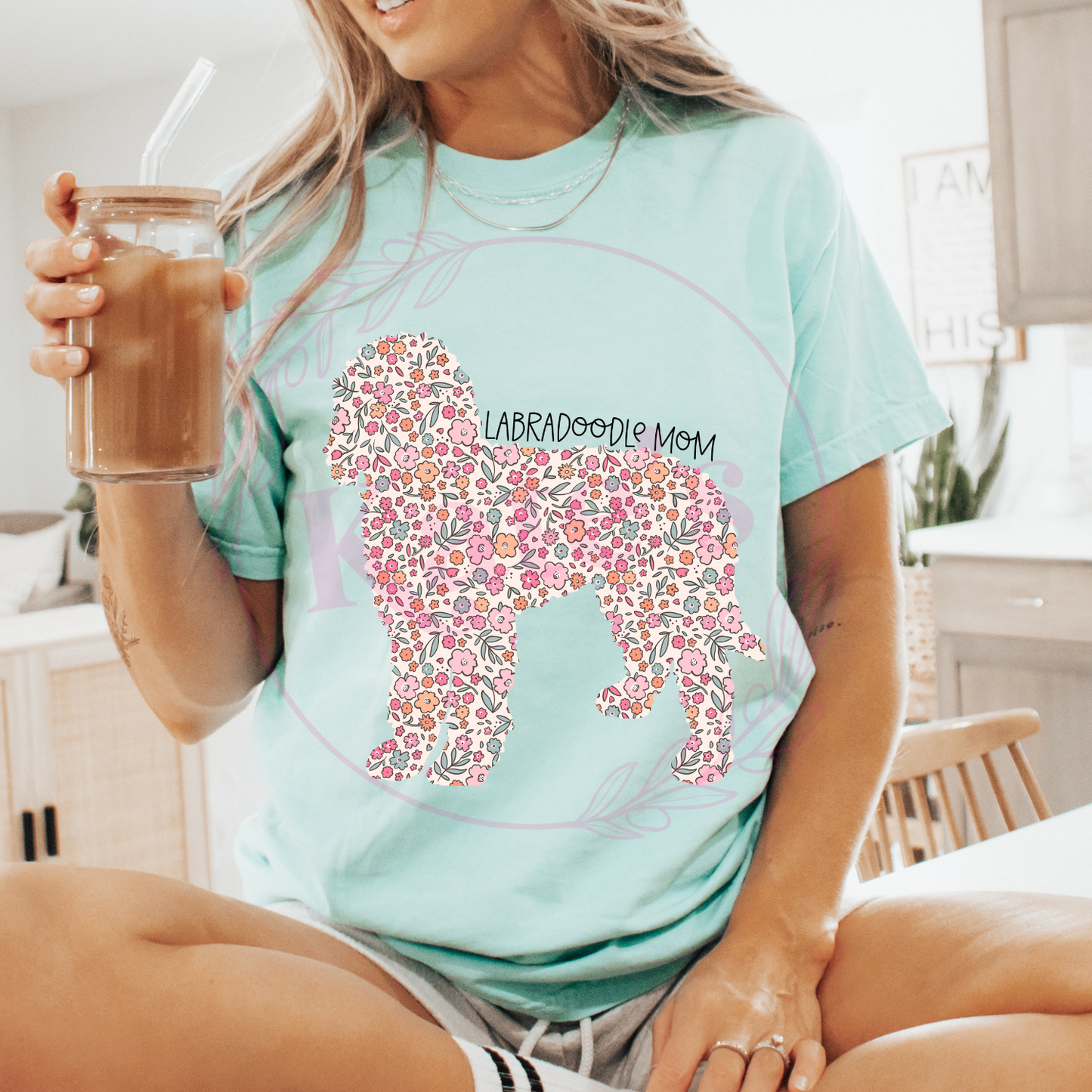 Labradoodle Mom Floral Comfort Colors T-Shirt