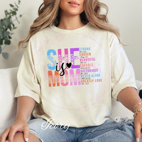 She Is Mom Comfort Colors T-Shirt