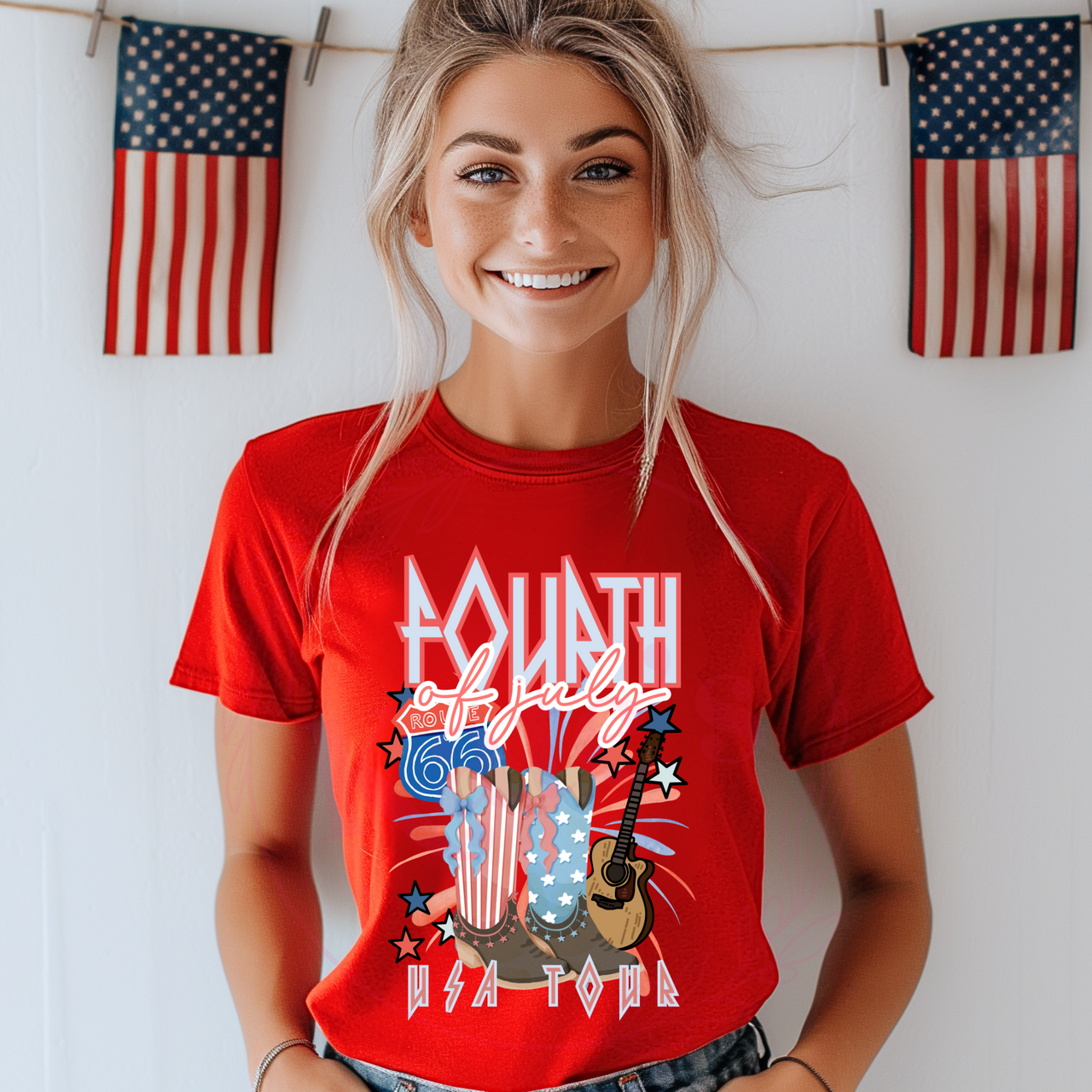 4th Of July Route 66 T-Shirt
