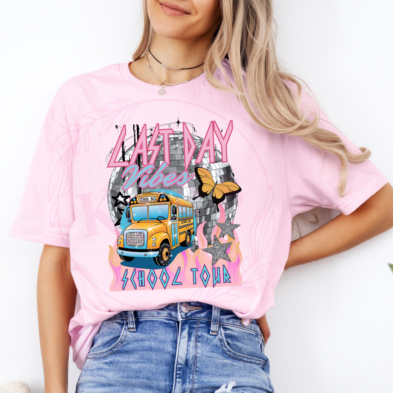 Last Day Vibes School Tour Pink T-Shirt