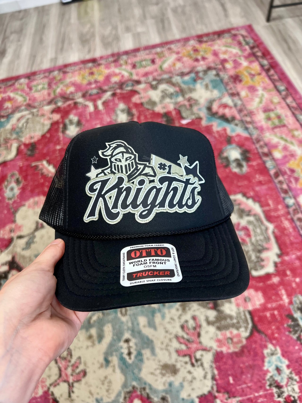 Knights Faux Embroidered Trucker Hat