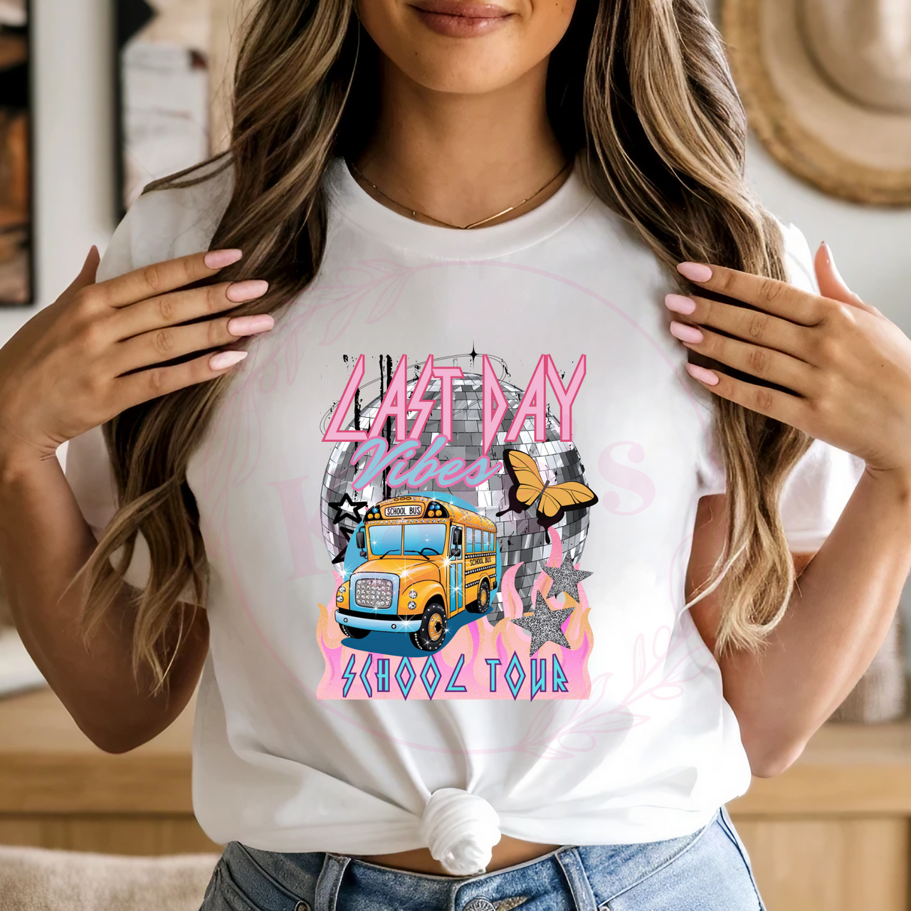 Last Day Vibes School Tour Pink T-Shirt