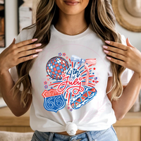 4th Of July Route 66 Collage T-Shirt