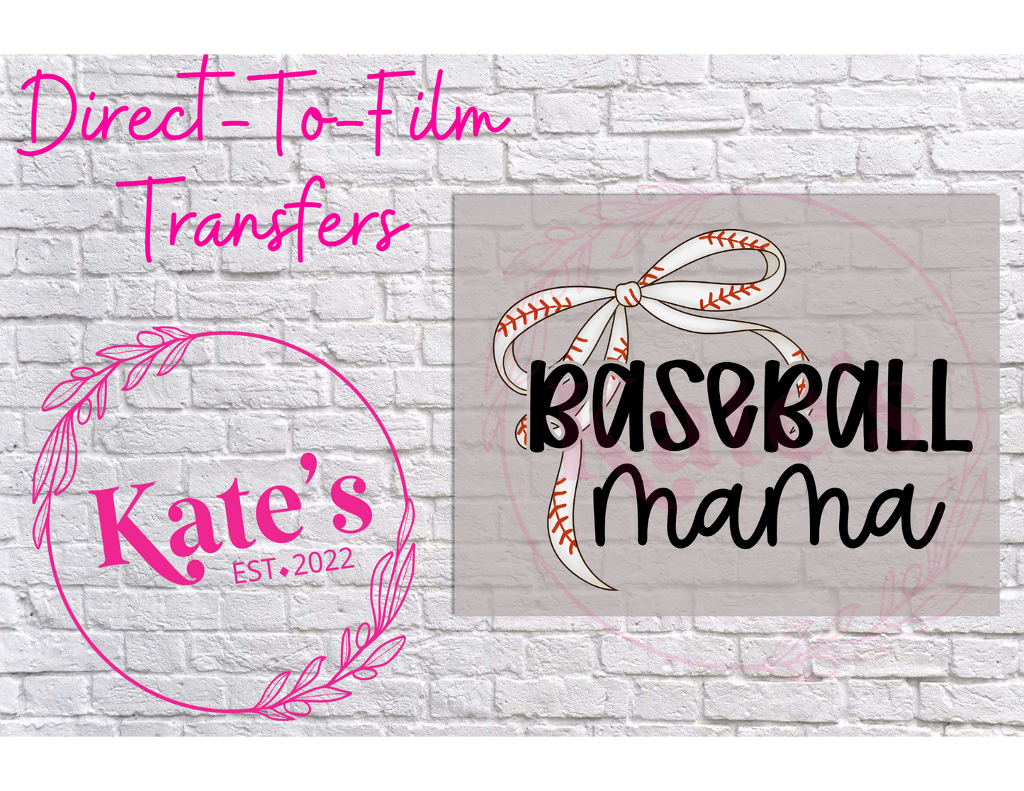 Baseball Mama Black - 9 Color Direct-To-Film Transfer