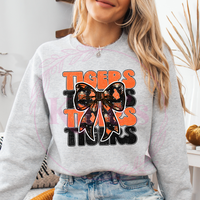 Tigers Stacked w/ Bow School Spirit Shirt