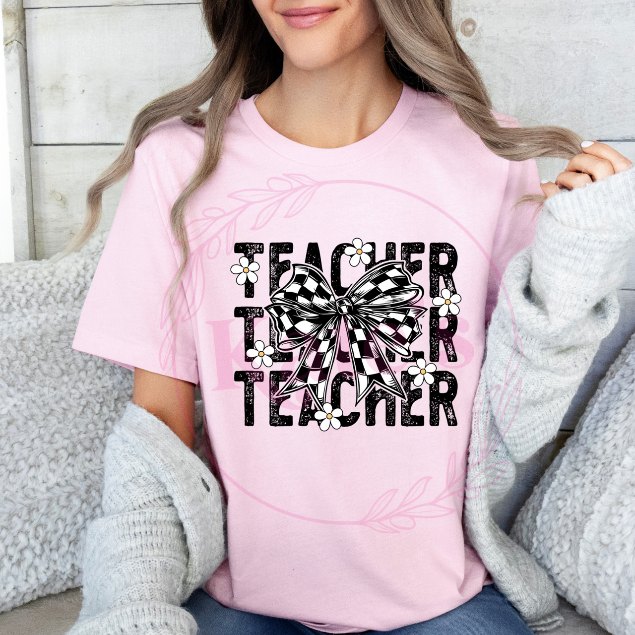 Checkered Teacher T-Shirt
