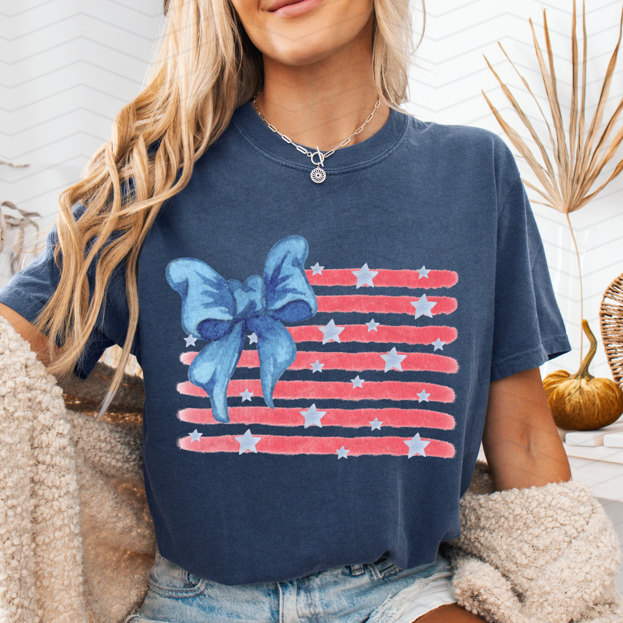 American Flag Bow Direct-To-Film Transfer