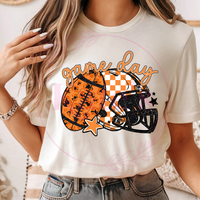 Orange Game Day Football & Helmet Shirt