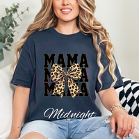 Cheetah Mama Bow Comfort Colors T-Shirt