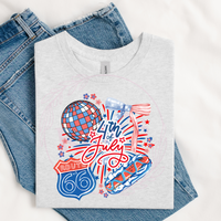 4th Of July Route 66 Collage T-Shirt