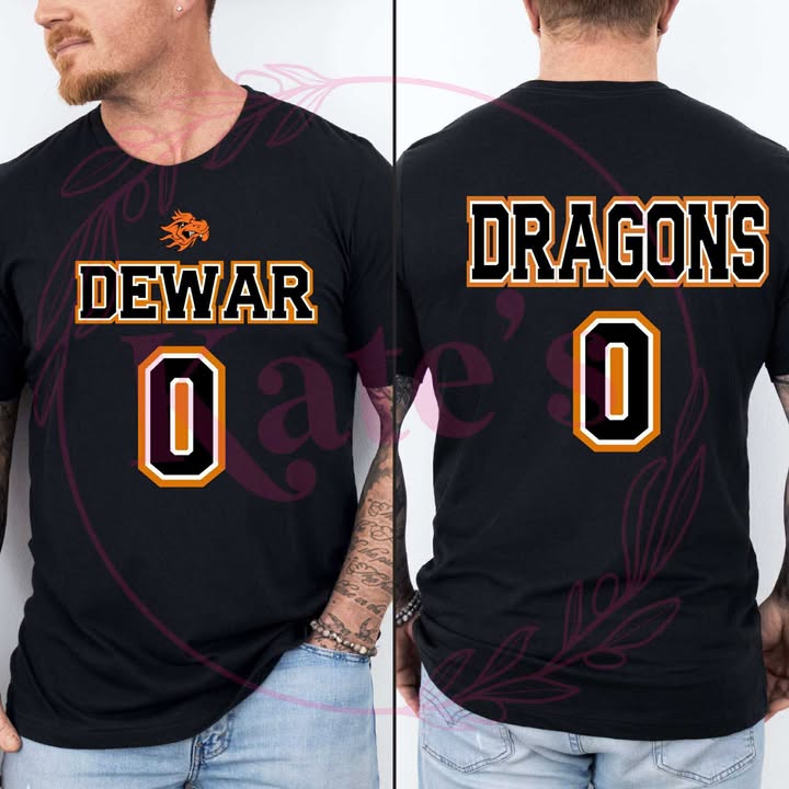 Dewar Flag Football design on a Dri Fit t-shirt