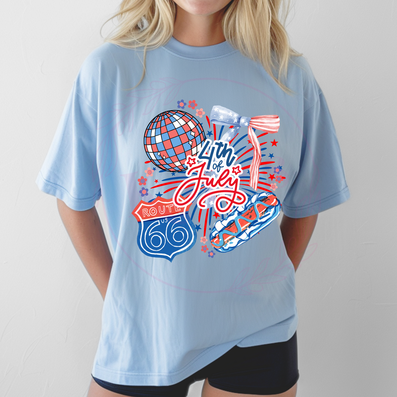 4th Of July Route 66 Collage T-Shirt