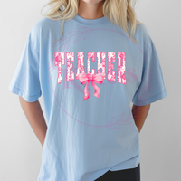 Coquette Pink Teacher T-Shirt