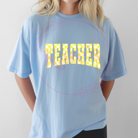 Yellow Checkered Teacher T-Shirt