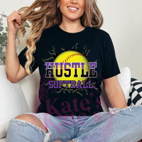 Hustle Softball Cracked Shirts