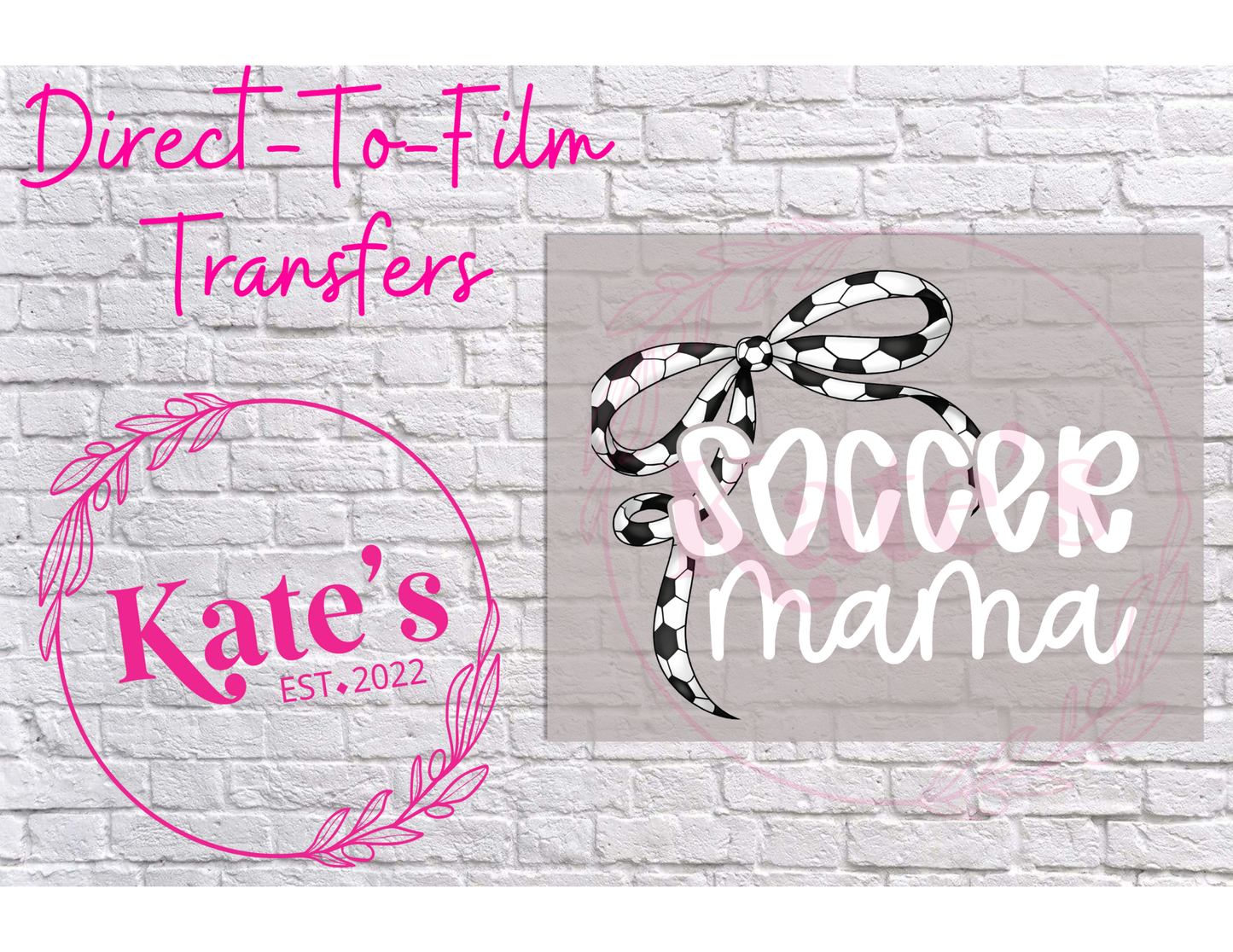 Soccer Mama White - 9 Color Direct-To-Film Transfer