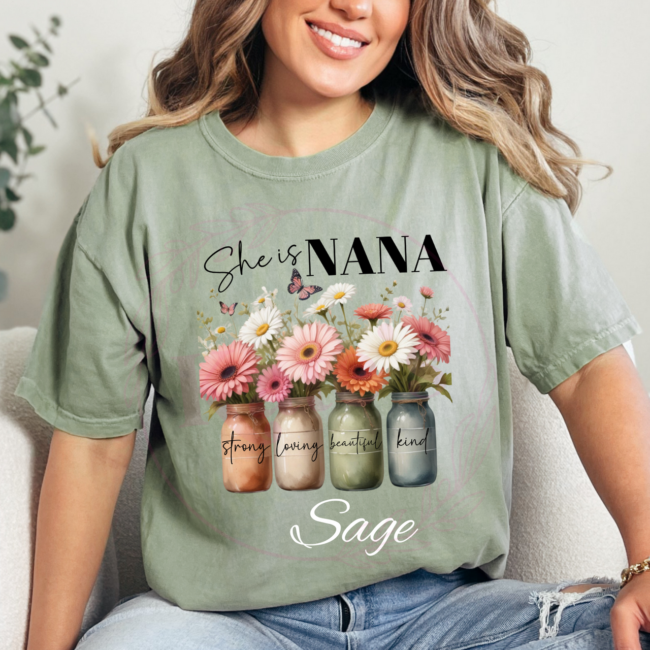 She Is Nana Comfort Colors T-Shirt