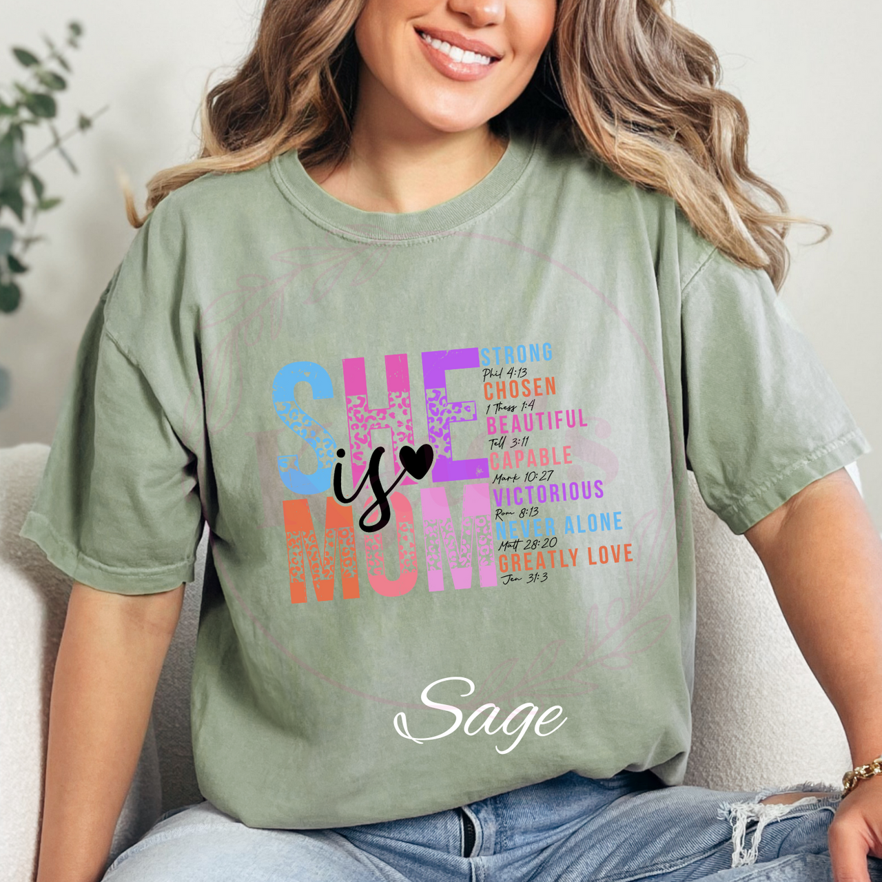 She Is Mom Comfort Colors T-Shirt