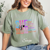 She Is Mom Comfort Colors T-Shirt