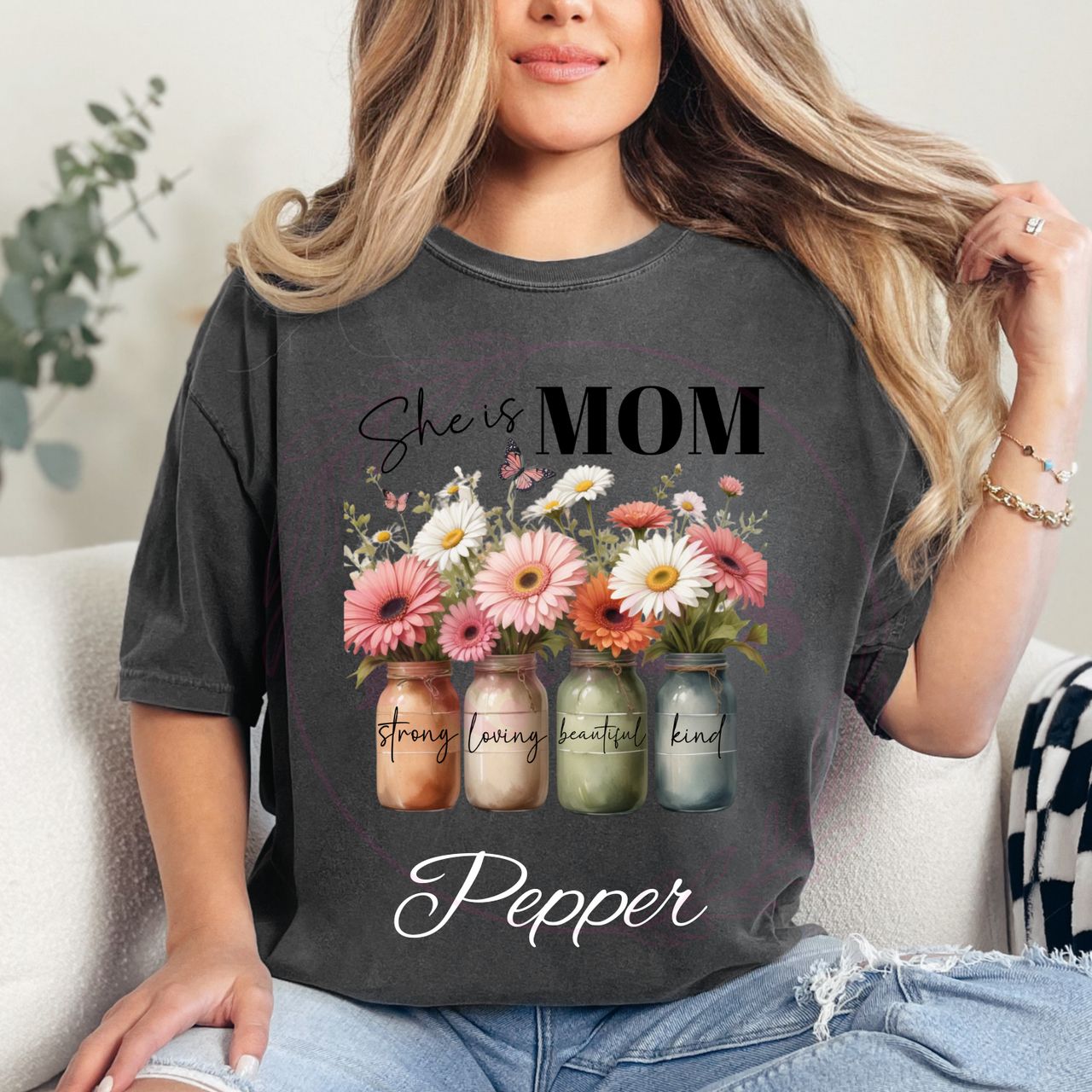 She Is Mom Comfort Colors T-Shirt