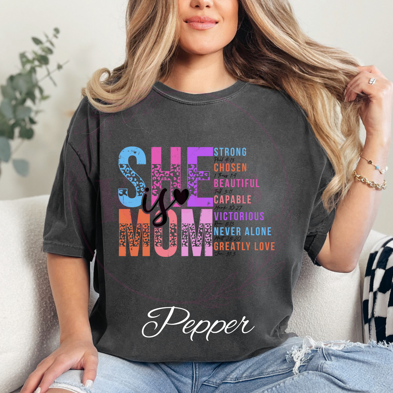 She Is Mom Comfort Colors T-Shirt