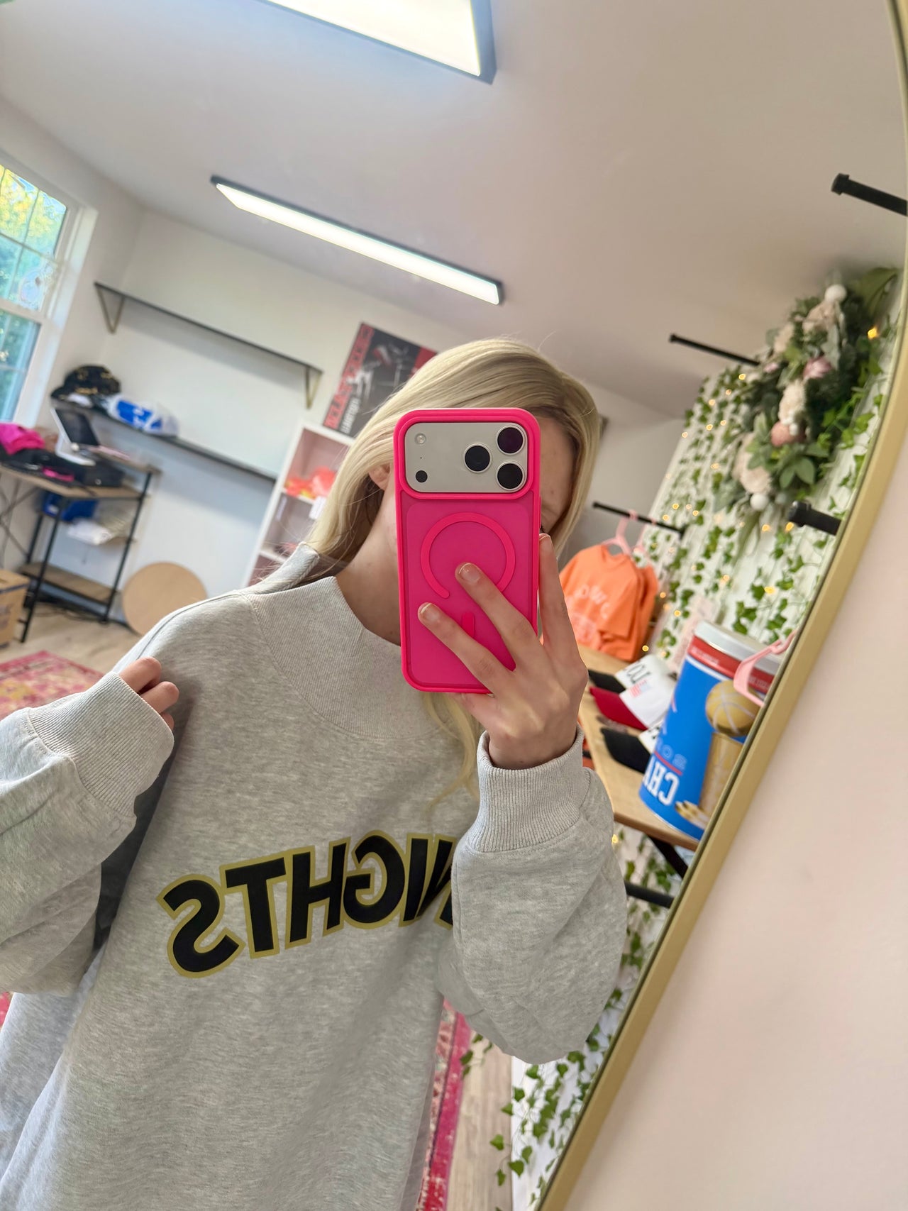 Oversized Turtleneck Mascot Sweatshirt