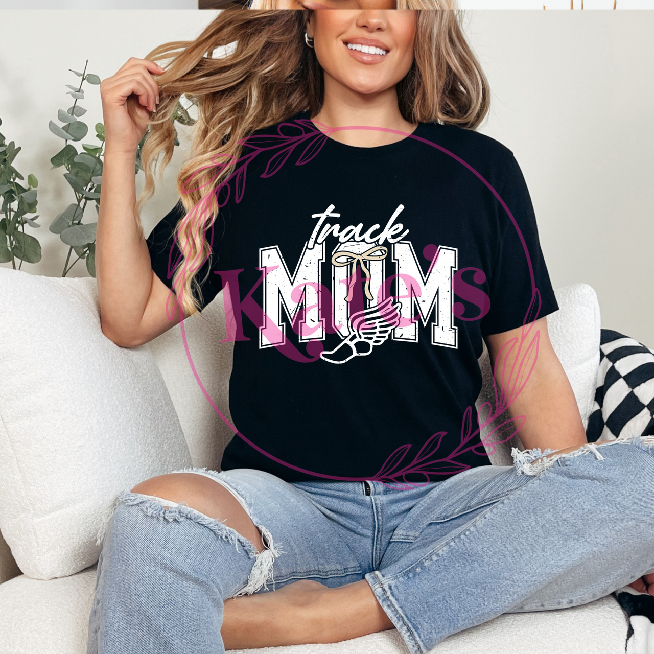 Track Mom Coquette Bow Shirt