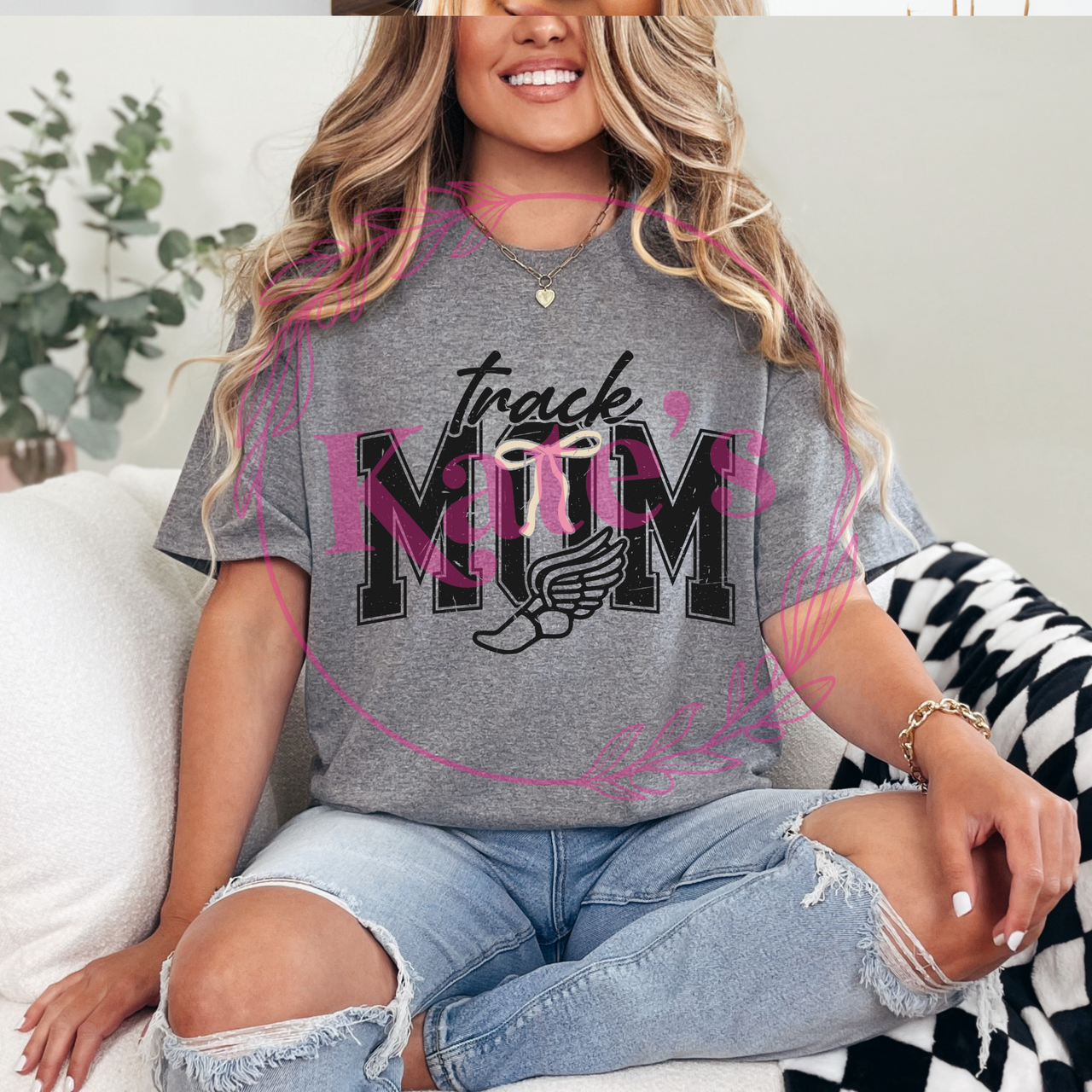 Track Mom Coquette Bow Shirt