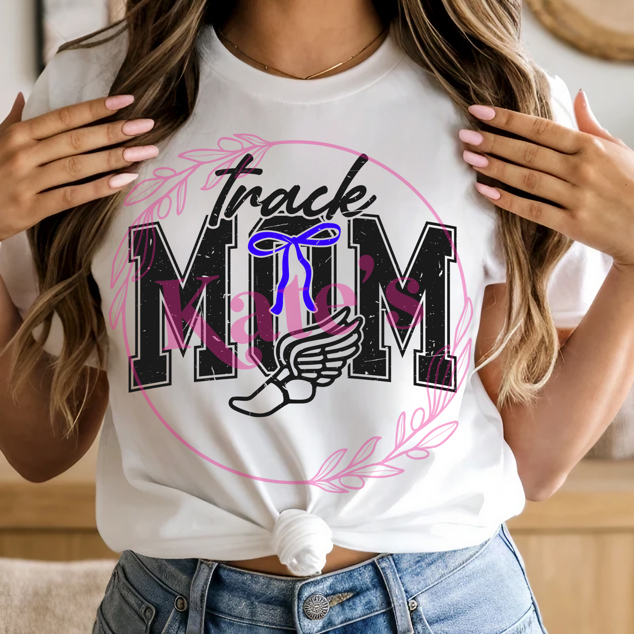 Track Mom Coquette Bow Shirt