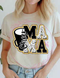 Black and Gold Cheer Mama T-Shirt