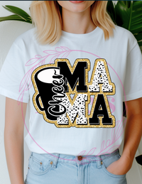 Black and Gold Cheer Mama T-Shirt