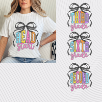 Faux Glitter Bow Grade Level T-Shirt *Back to School Sale*