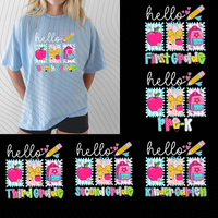 Hello Grade Level T-Shirt *Back to School Sale*