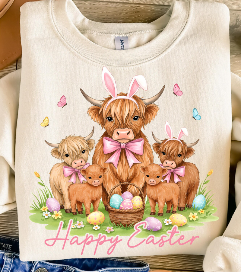 Happy Easter Highland Cow Shirt