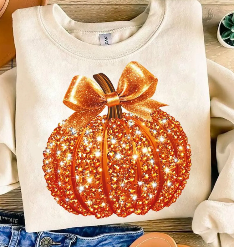Bling Orange Pumpkin Shirt