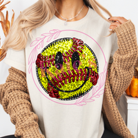Bling Softball Smiley Shirt