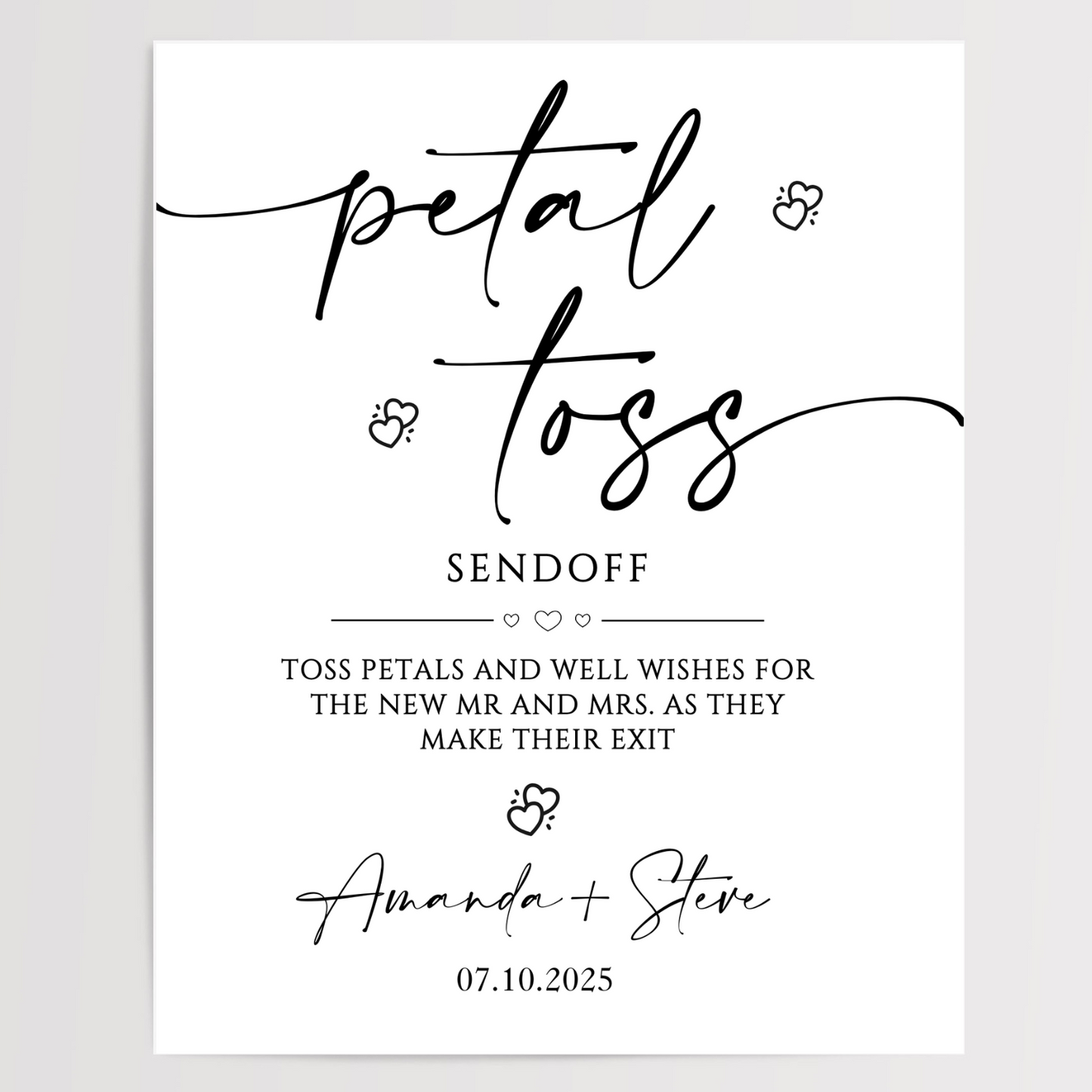 Petal Toss Printed Wedding Signs