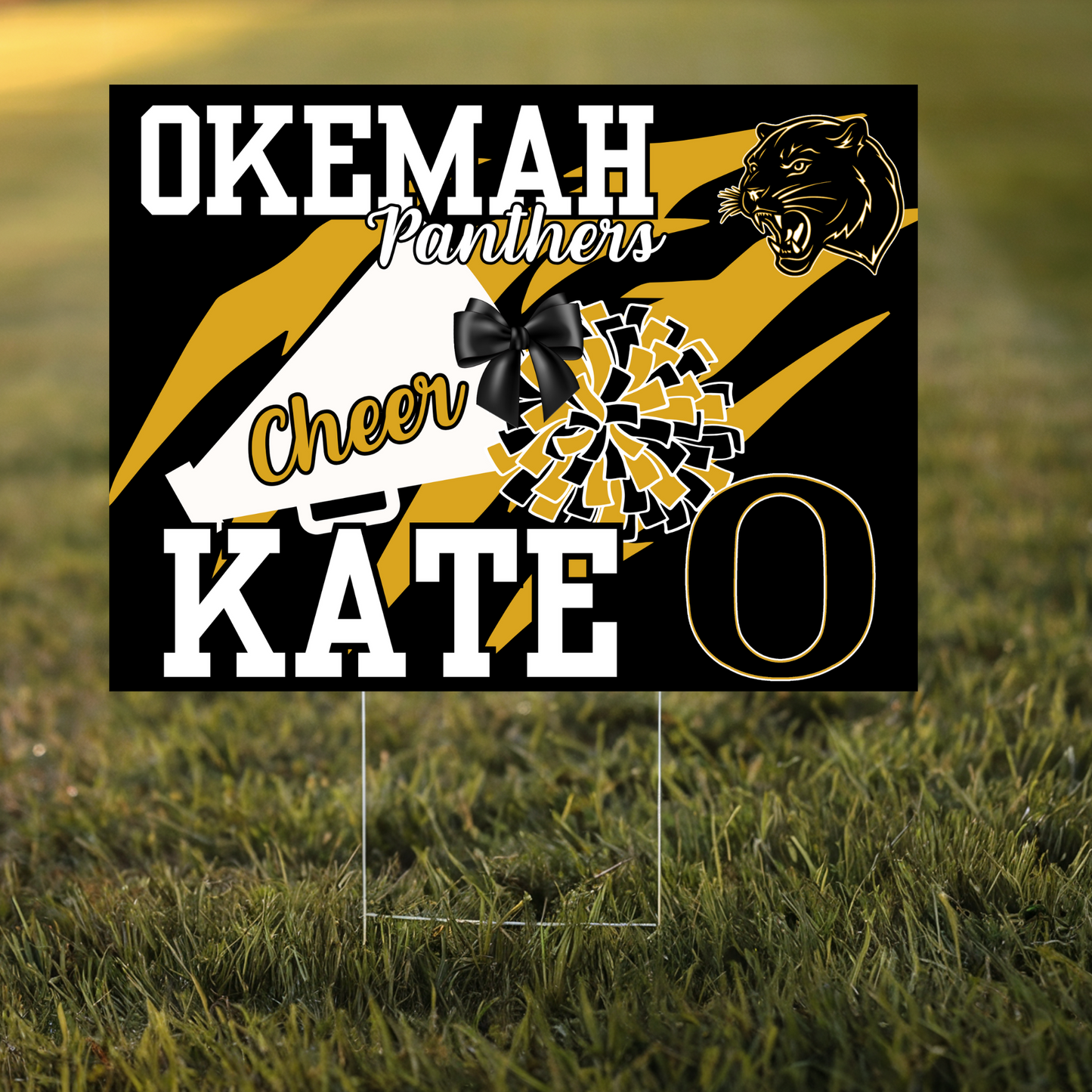 Okemah Panthers Cheer Yard Sign